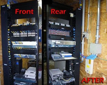 Network closet after DOTT COM restructuring