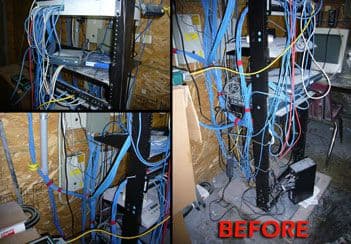 Network closet before DOTT COM restructuring